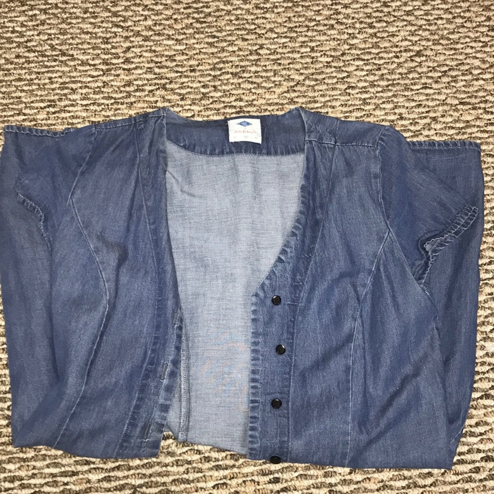 Denim button up dress